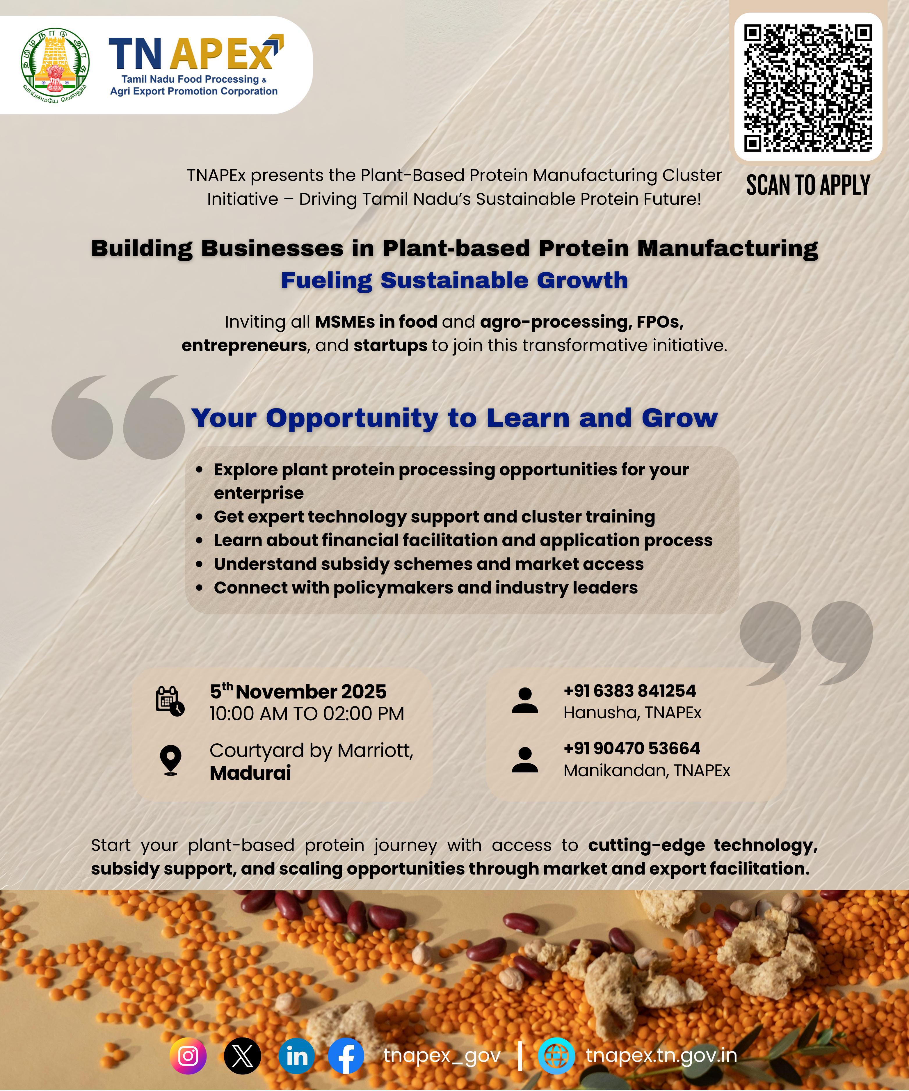 🚀 Building Businesses in Plant-based Protein Manufacturing - Plant-Based Protein Manufacturing Cluster Initiative Awareness Programme 🚀
