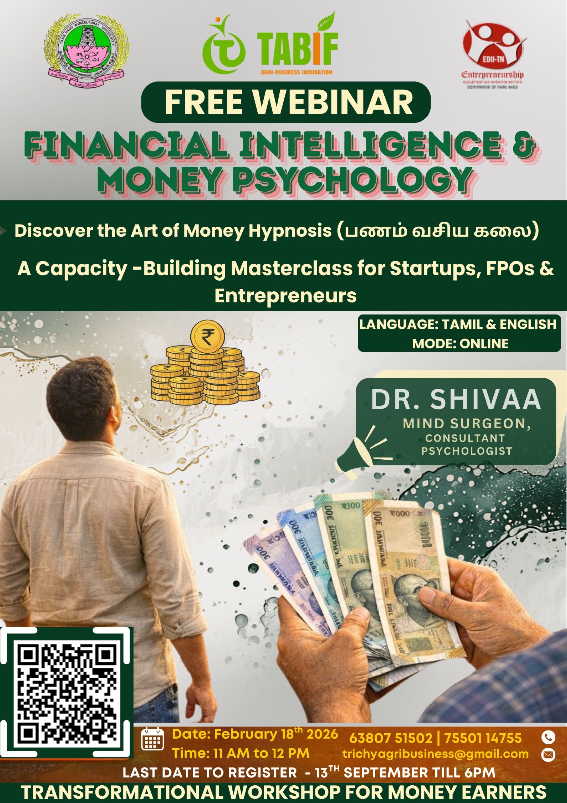 FREE WEBINAR ANNOUNCEMENT 🔔 💡 FINANCIAL INTELLIGENCE & MONEY PSYCHOLOGY